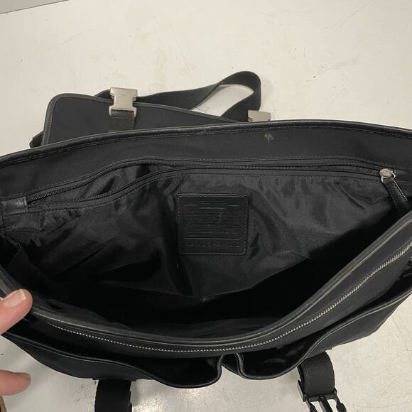 Coach Black Messenger No K15-6410 Thompson Briefcase Laptop Bag Canvas Leather - Picture 11 of 12
